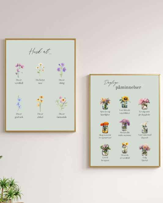 Plakat-pakke. "Husk at..." + "Daglige påminnelser"
