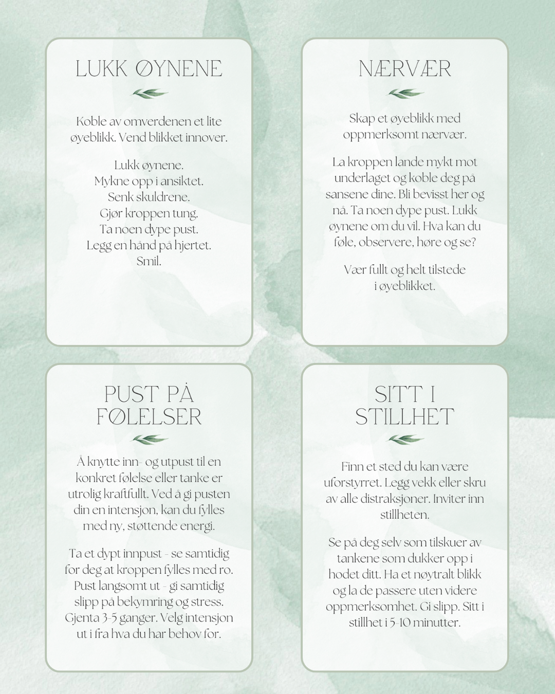 PUST - stressmestringskort